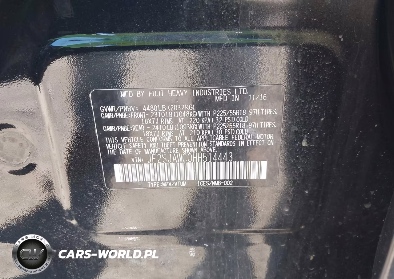 2017 Subaru Forester 2.5I Touring VIN:JF2SJAWC0HH514443 - 9