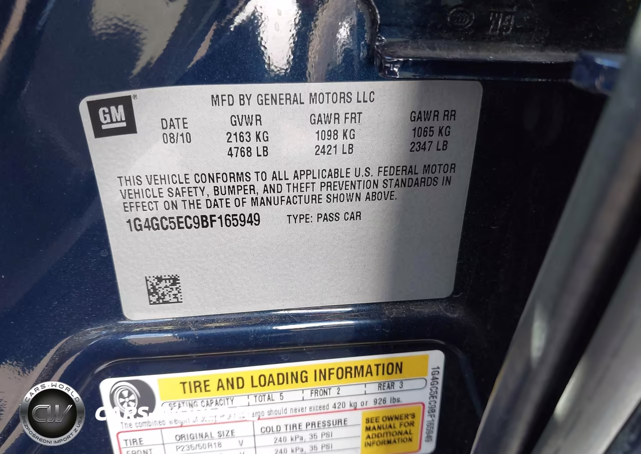 2011 Buick Lacrosse Cxl VIN:1G4GC5EC9BF165949 - 9