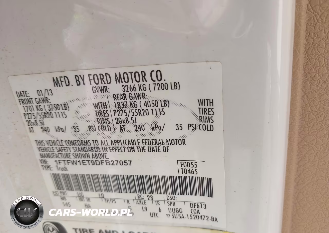 2013 Ford F-150 Lariat VIN:1FTFW1ET9DFB27057 - 9
