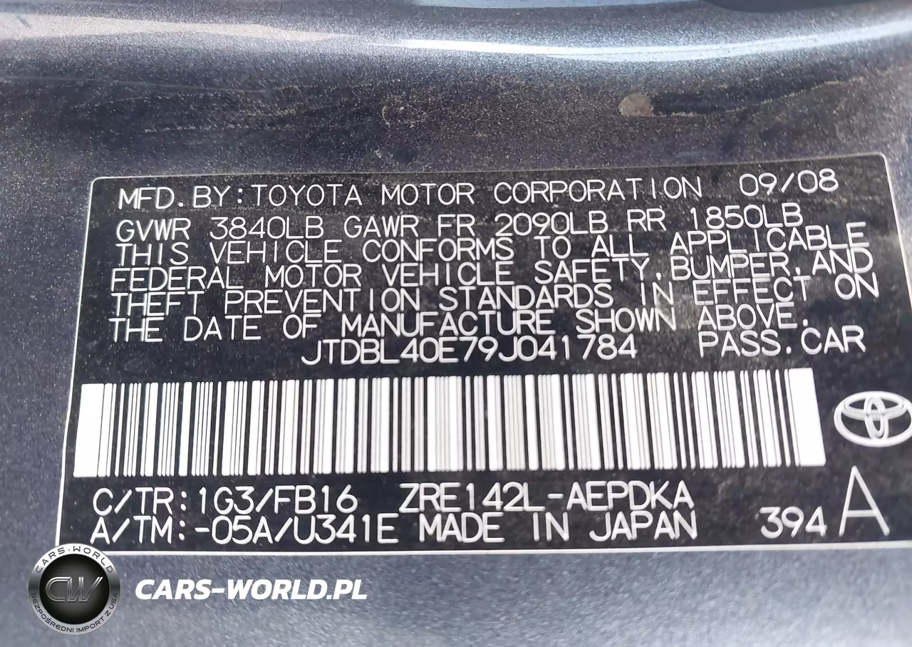 2009 Toyota Corolla VIN:JTDBL40E79J041784 - 9