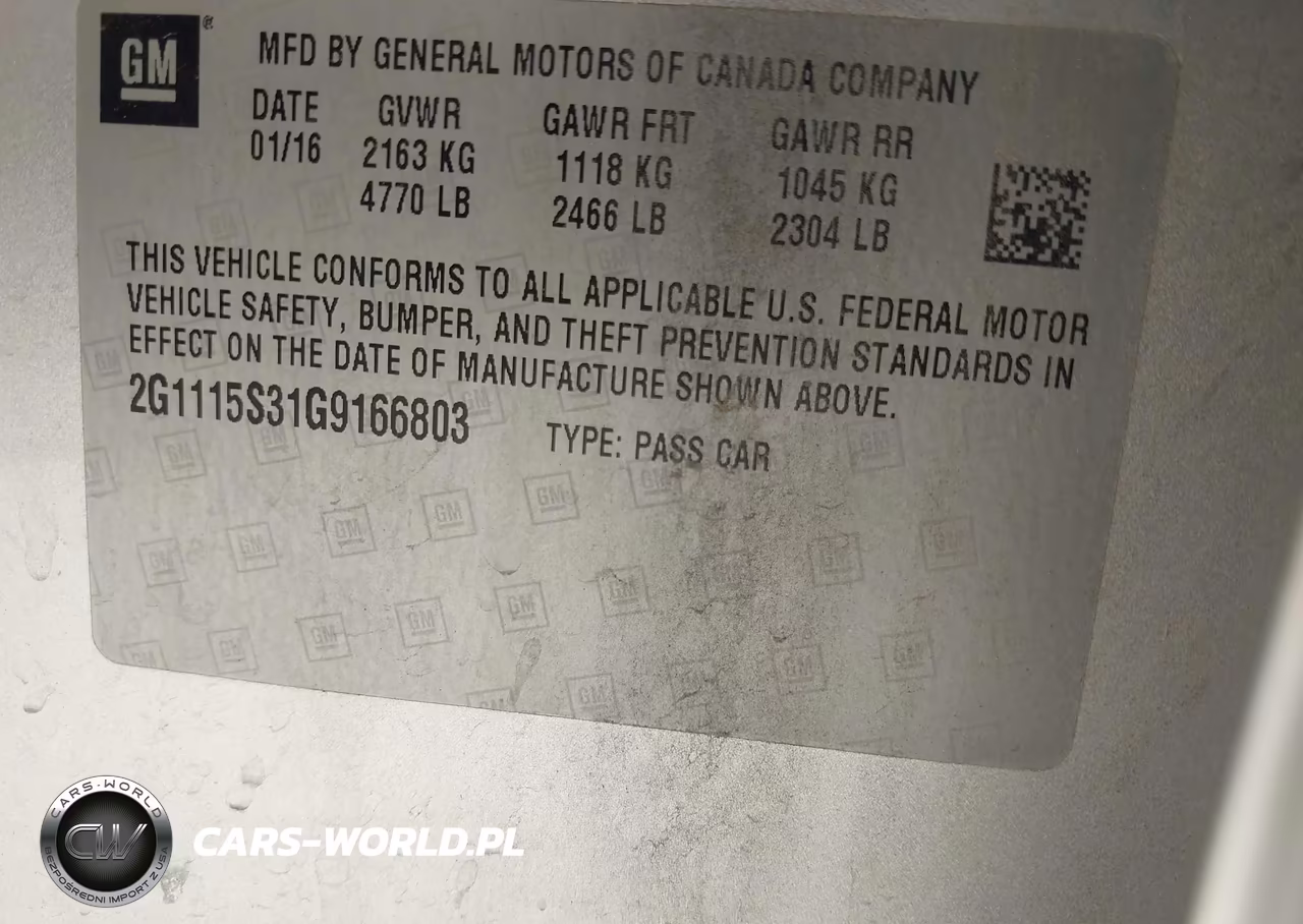 2016 Chevrolet Impala 2Lt VIN:2G1115S31G9166803 - 9
