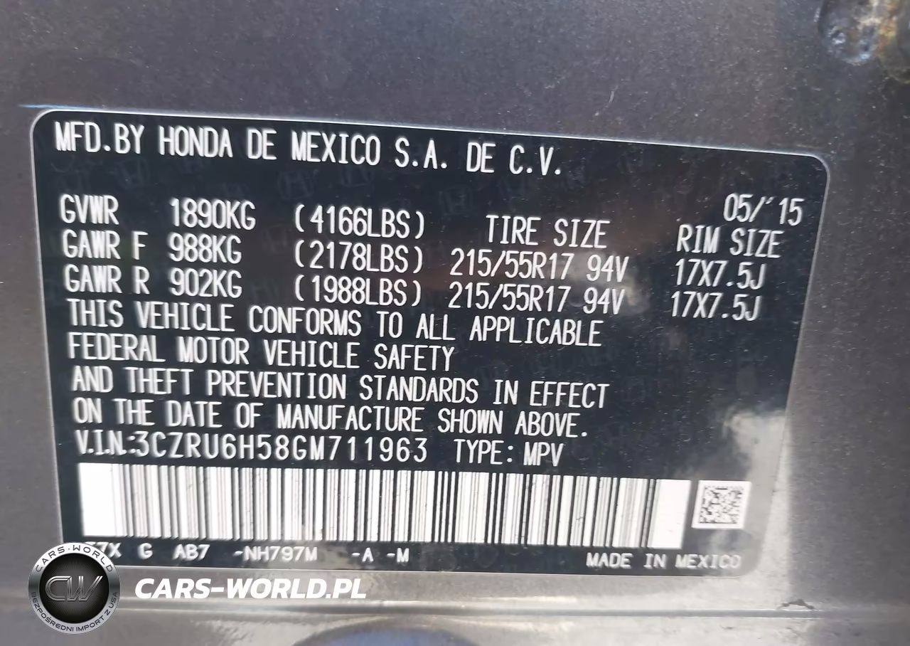 2016 Honda Hr-V Ex VIN:3CZRU6H58GM711963 - 9