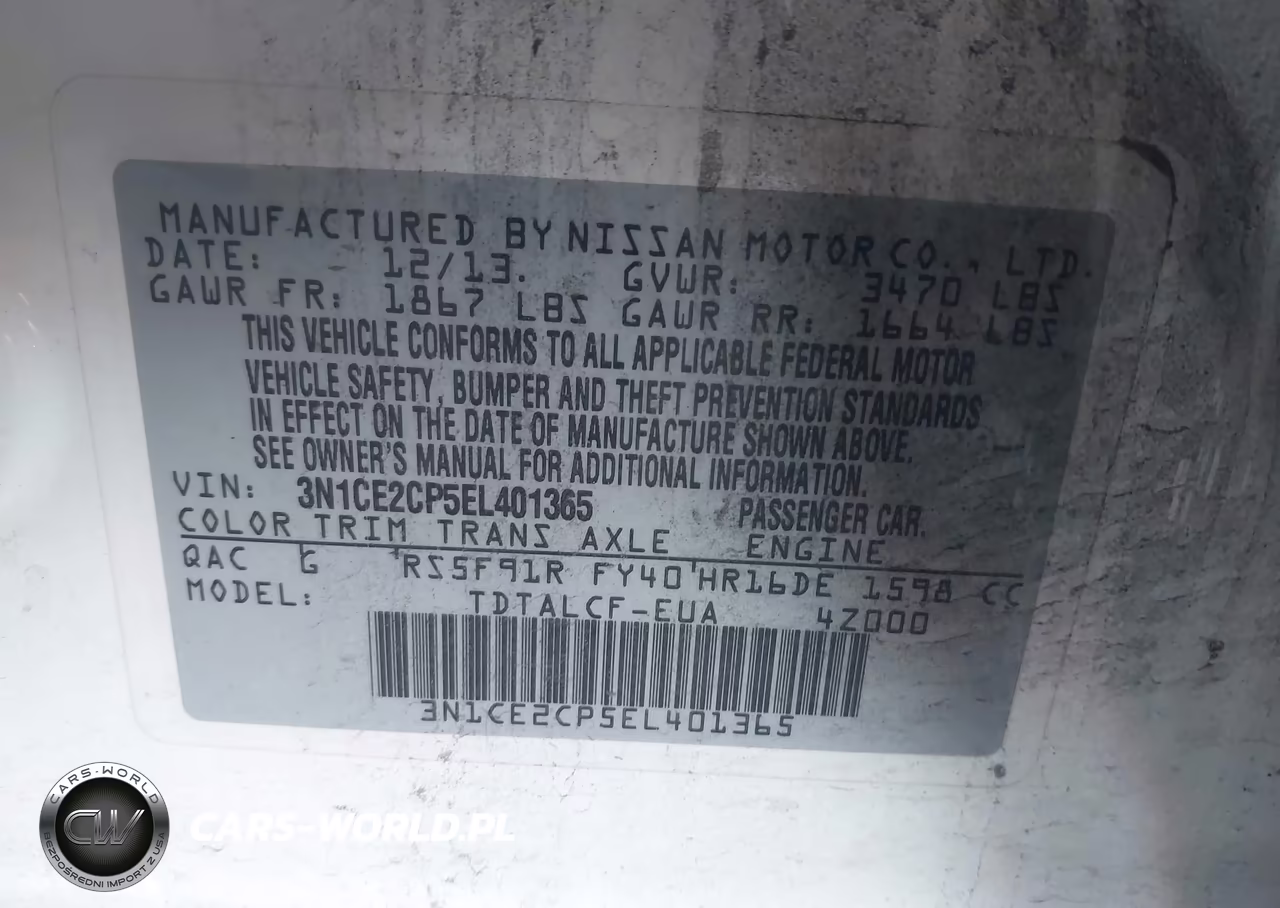 2014 Nissan Versa Note S (Sr) VIN:3N1CE2CP5EL401365 - 9