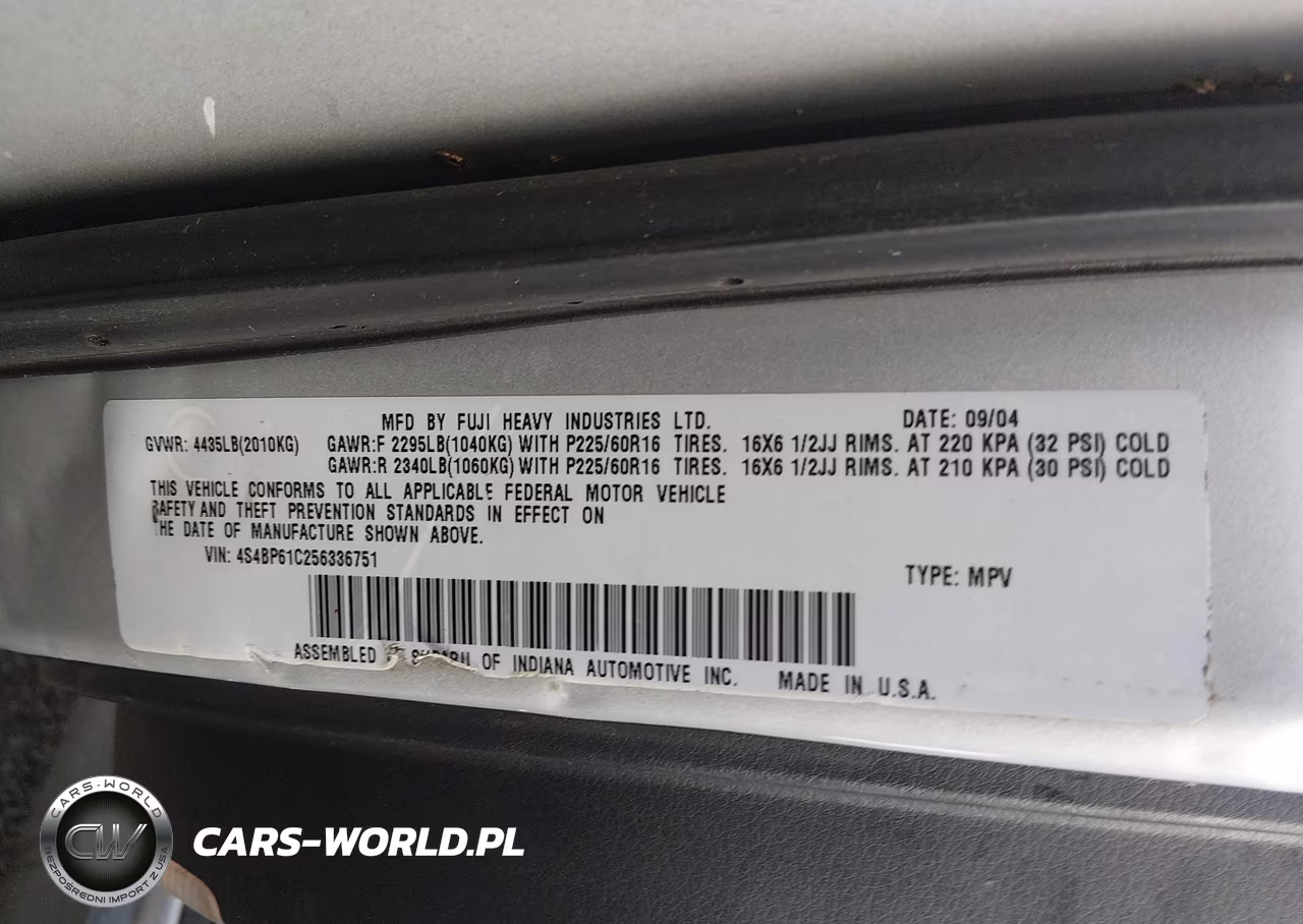2005 Subaru Outback 2.5I VIN:4S4BP61C256336751 - 9