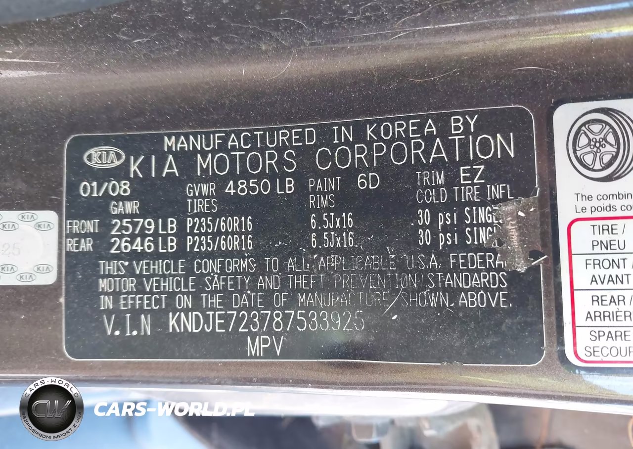 2008 Kia Sportage Lx V6 VIN:KNDJE723787533925 - 9