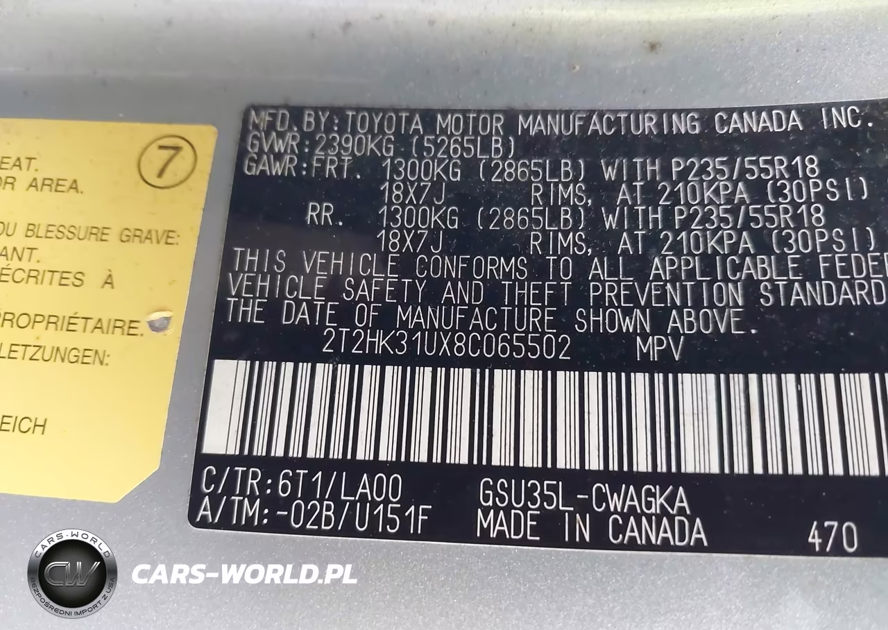 2008 Lexus Rx 350 VIN:2T2HK31UX8C065502 - 9
