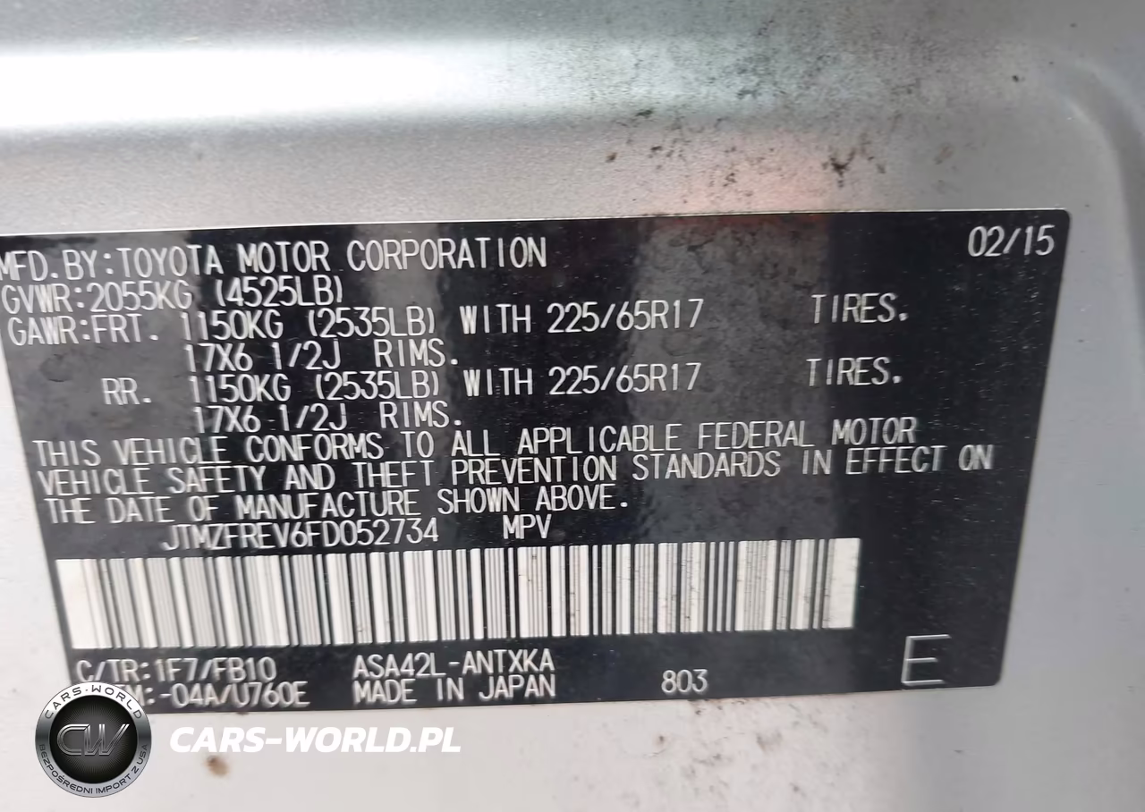 2015 Toyota Rav4 Le VIN:JTMZFREV6FD052734 - 9
