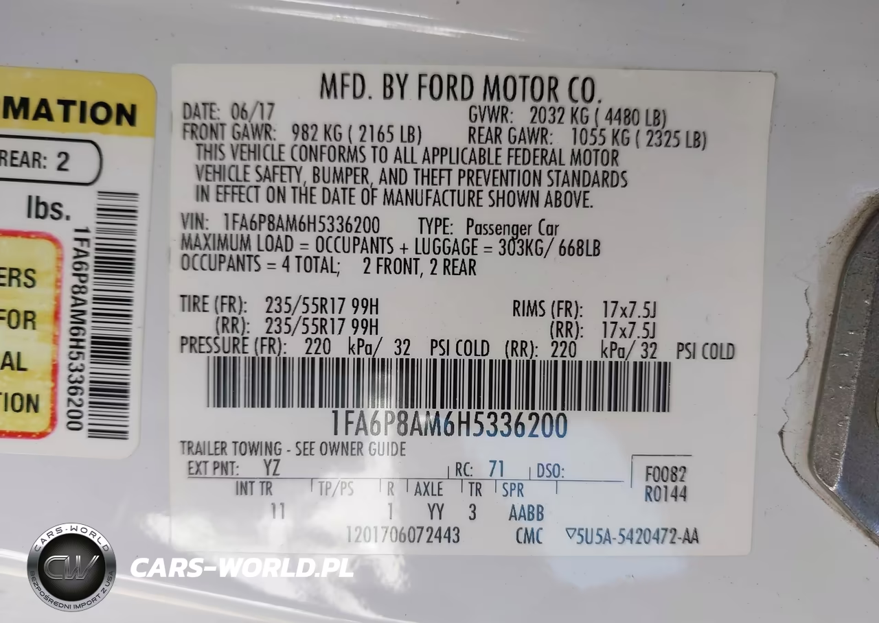 2017 Ford Mustang V6 VIN:1FA6P8AM6H5336200 - 9