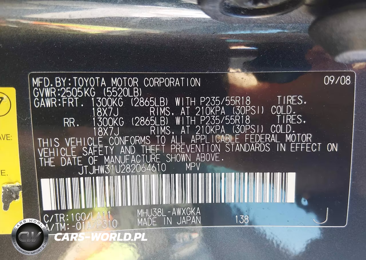 2008 Lexus Rx 400H VIN:JTJHW31U282064610 - 9