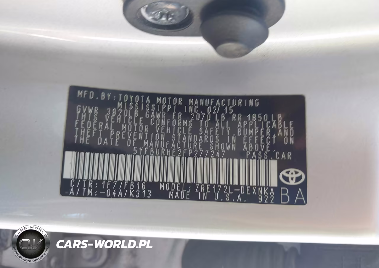2015 Toyota Corolla Le VIN:5YFBURHE2FP277247 - 9