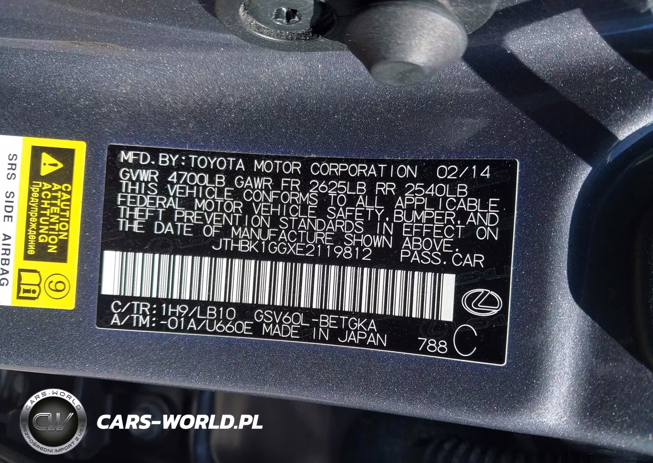 2014 Lexus Es 350 VIN:JTHBK1GGXE2119812 - 9