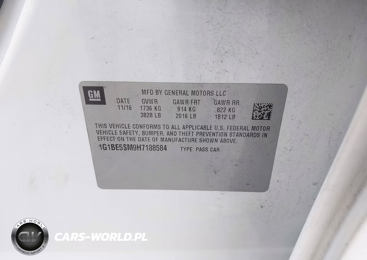 2017 Chevrolet Cruze Lt Auto VIN:1G1BE5SM9H7188584 - 9