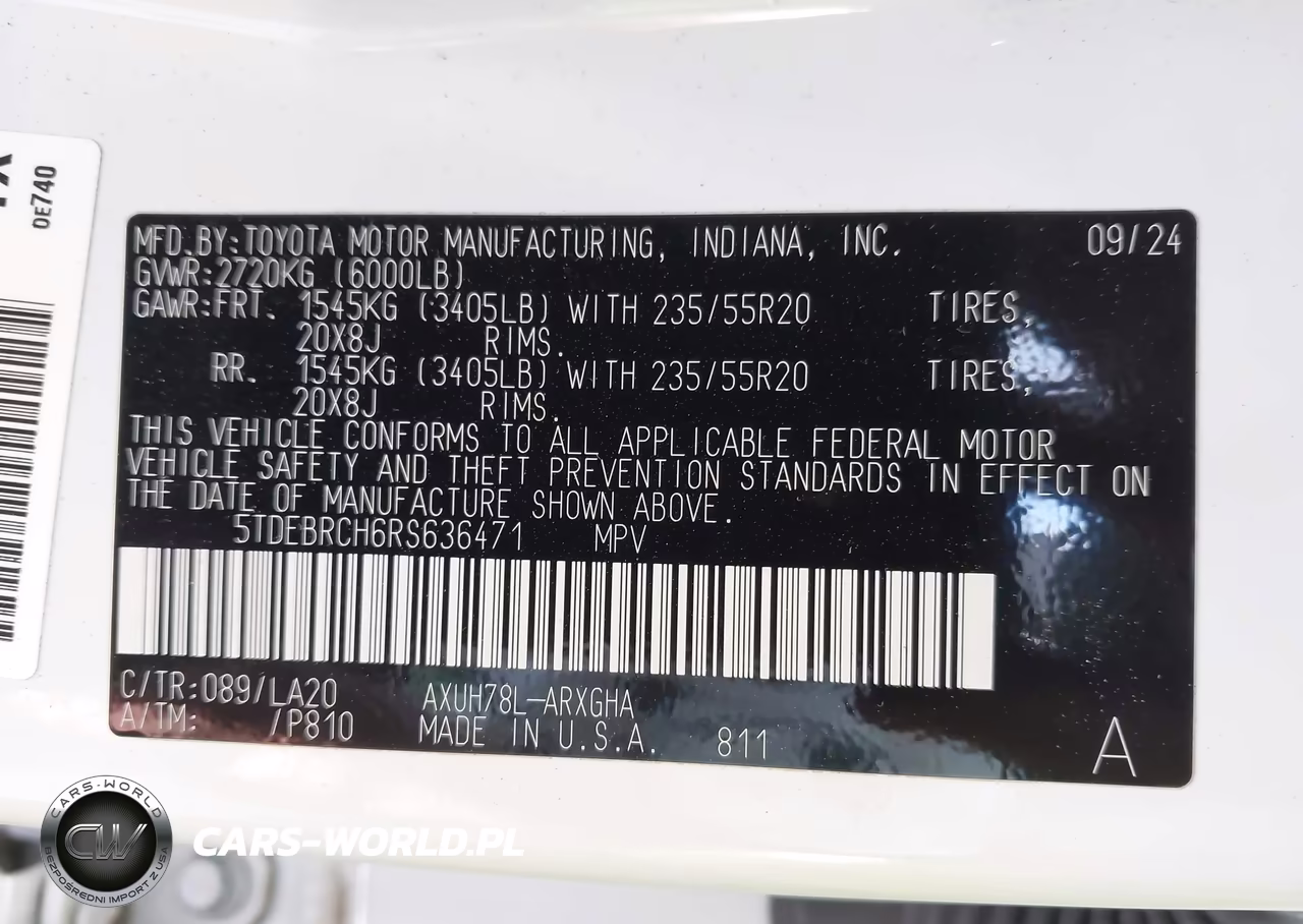 2024 Toyota Highlander Hybrid Platinum VIN:5TDEBRCH6RS636471 - 9