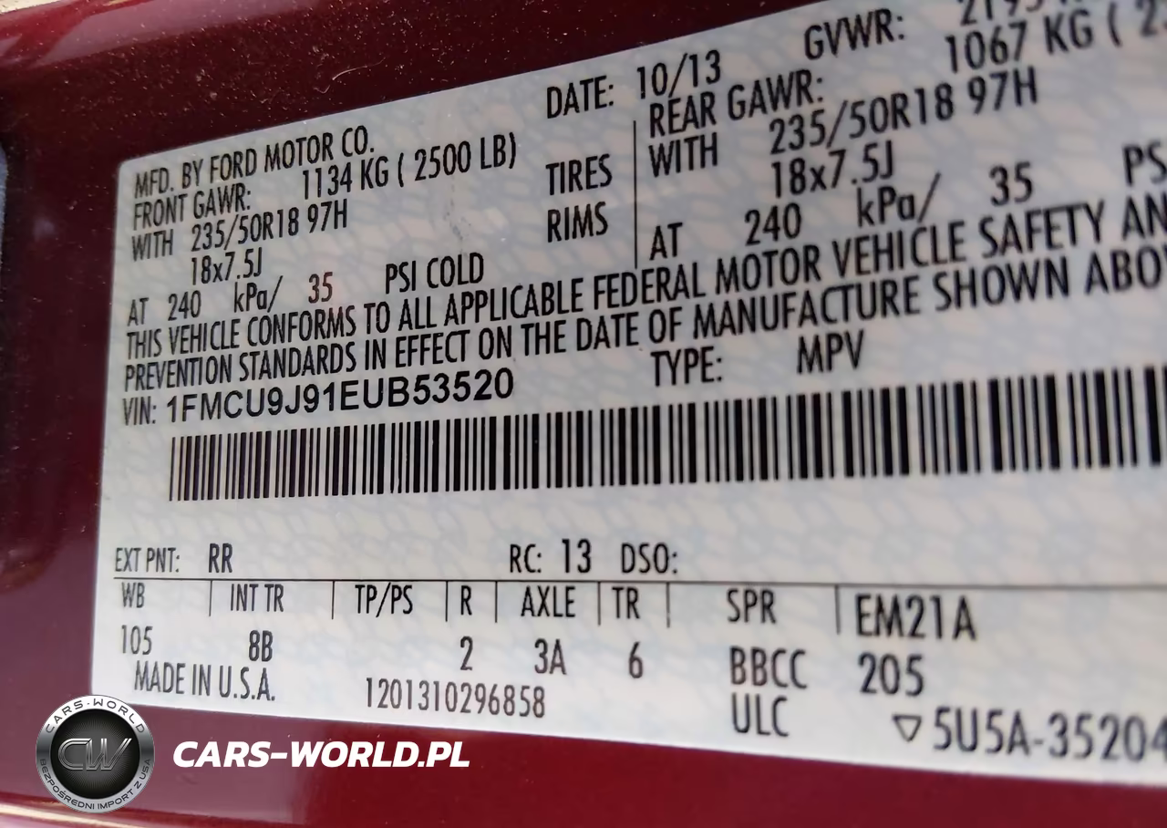 2014 Ford Escape Titanium VIN:1FMCU9J91EUB53520 - 9