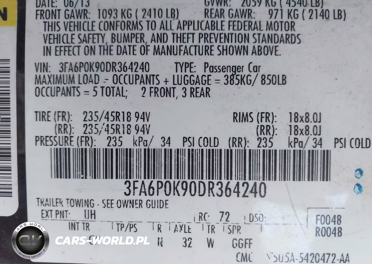 2013 Ford Fusion Titanium VIN:3FA6P0K90DR364240 - 9