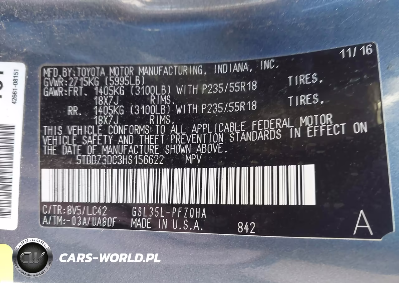 2017 Toyota Sienna Xle 7 Passenger VIN:5TDDZ3DC3HS156622 - 9