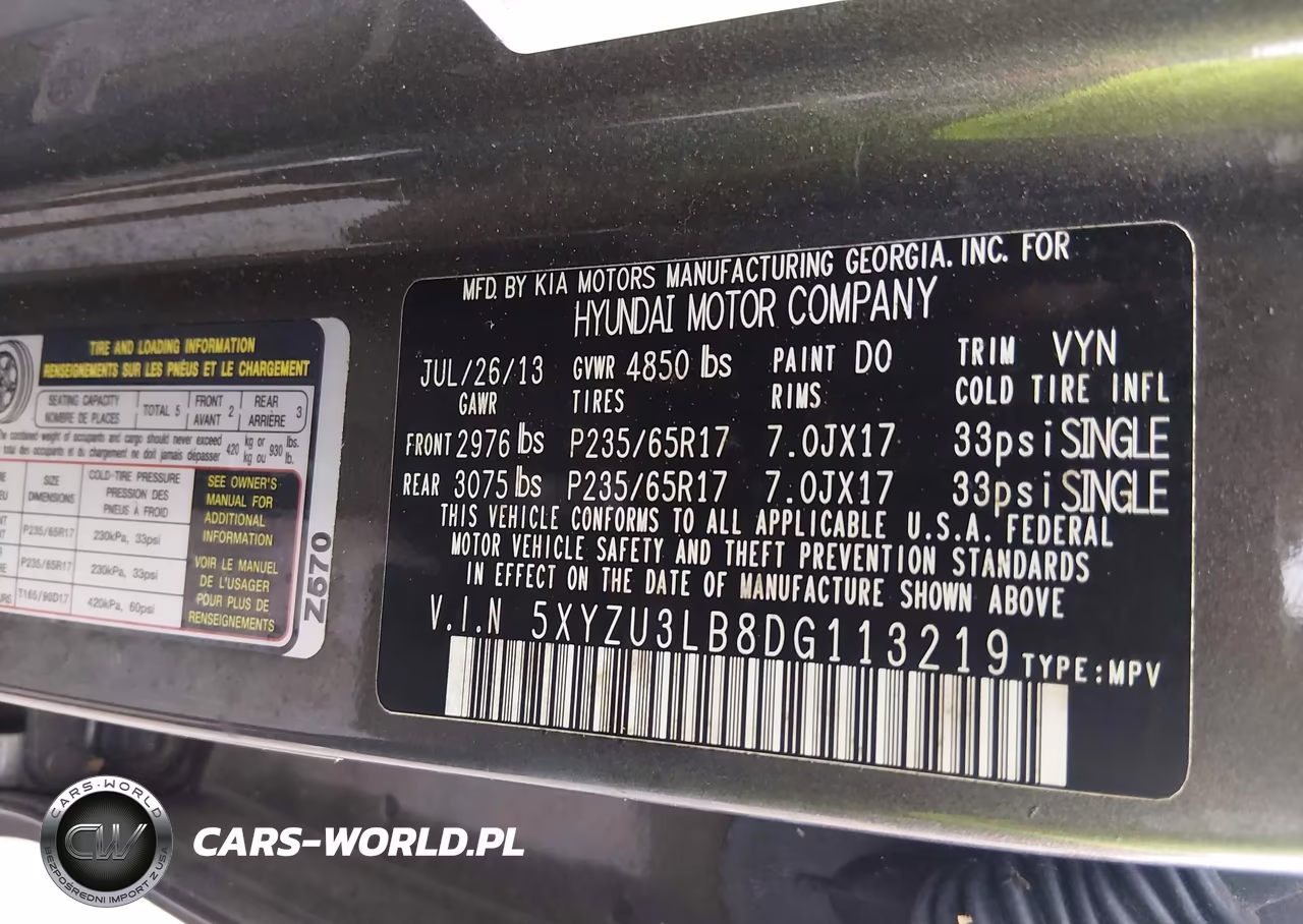 2013 Hyundai Santa Fe Sport VIN:5XYZU3LB8DG113219 - 9