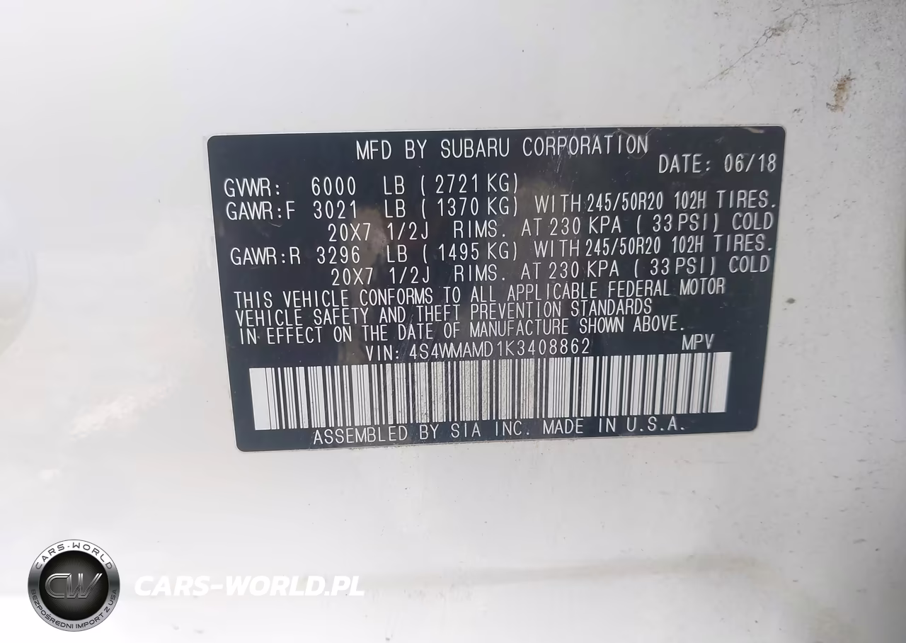 2019 Subaru Ascent Limited VIN:4S4WMAMD1K3408862 - 9