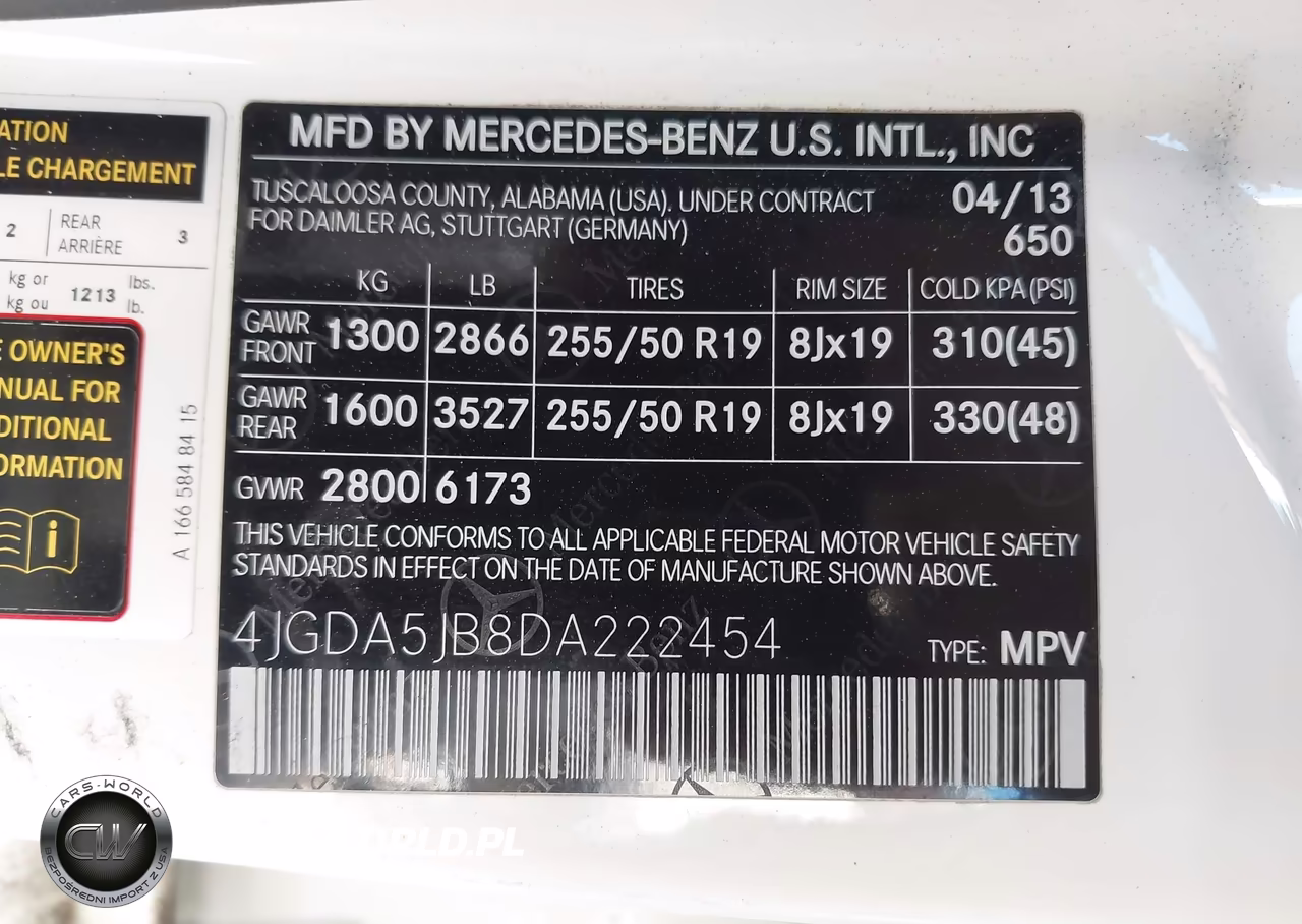 2013 Mercedes-Benz Ml 350 VIN:4JGDA5JB8DA222454 - 9