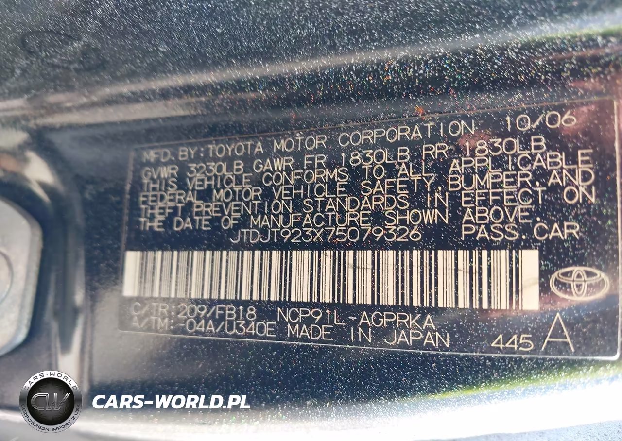2007 Toyota Yaris VIN:JTDJT923X75079326 - 9