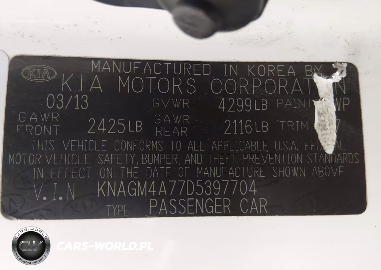 2013 Kia Optima Lx VIN:KNAGM4A77D5397704 - 9