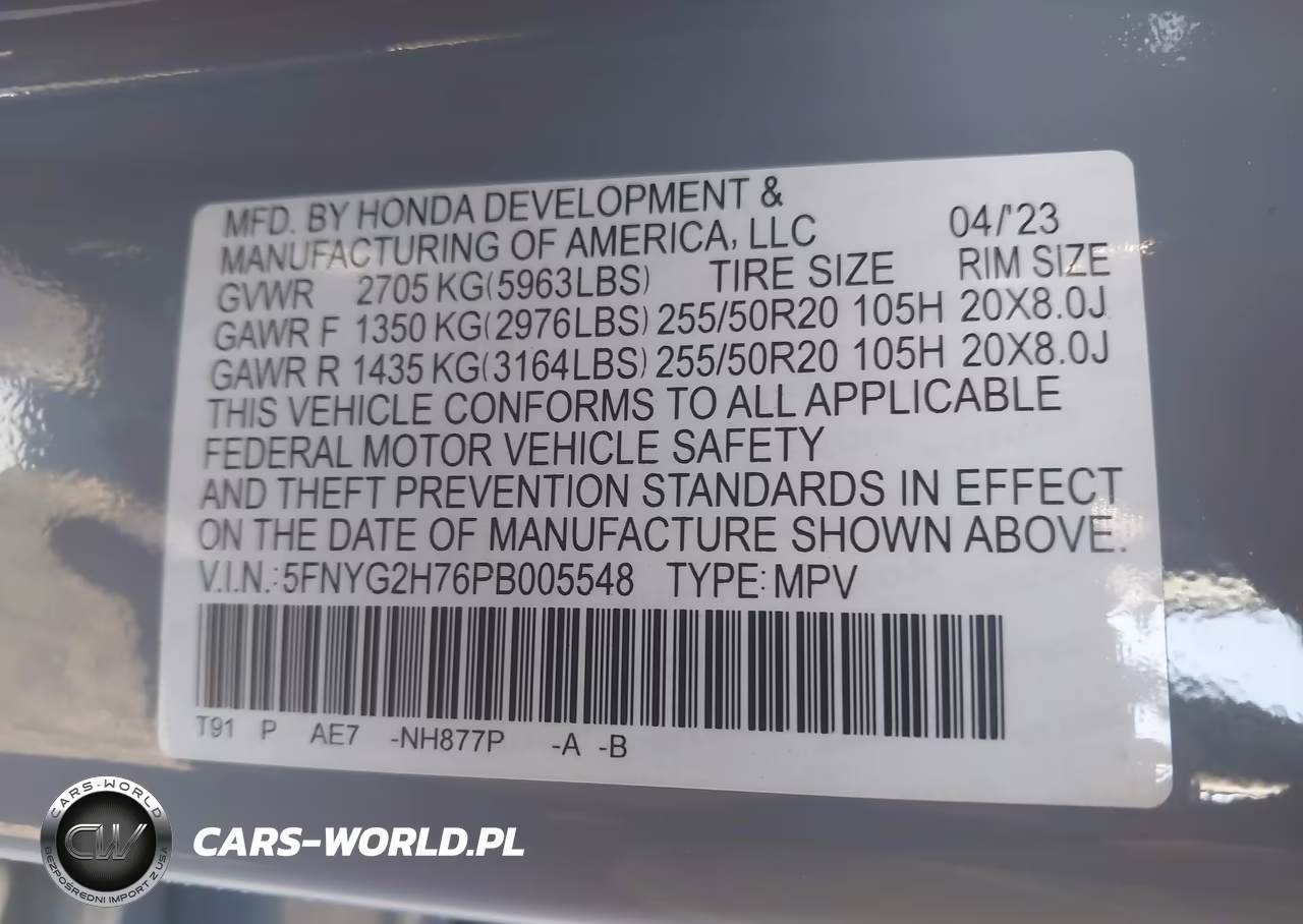 2023 Honda Pilot 2Wd Touring VIN:5FNYG2H76PB005548 - 9
