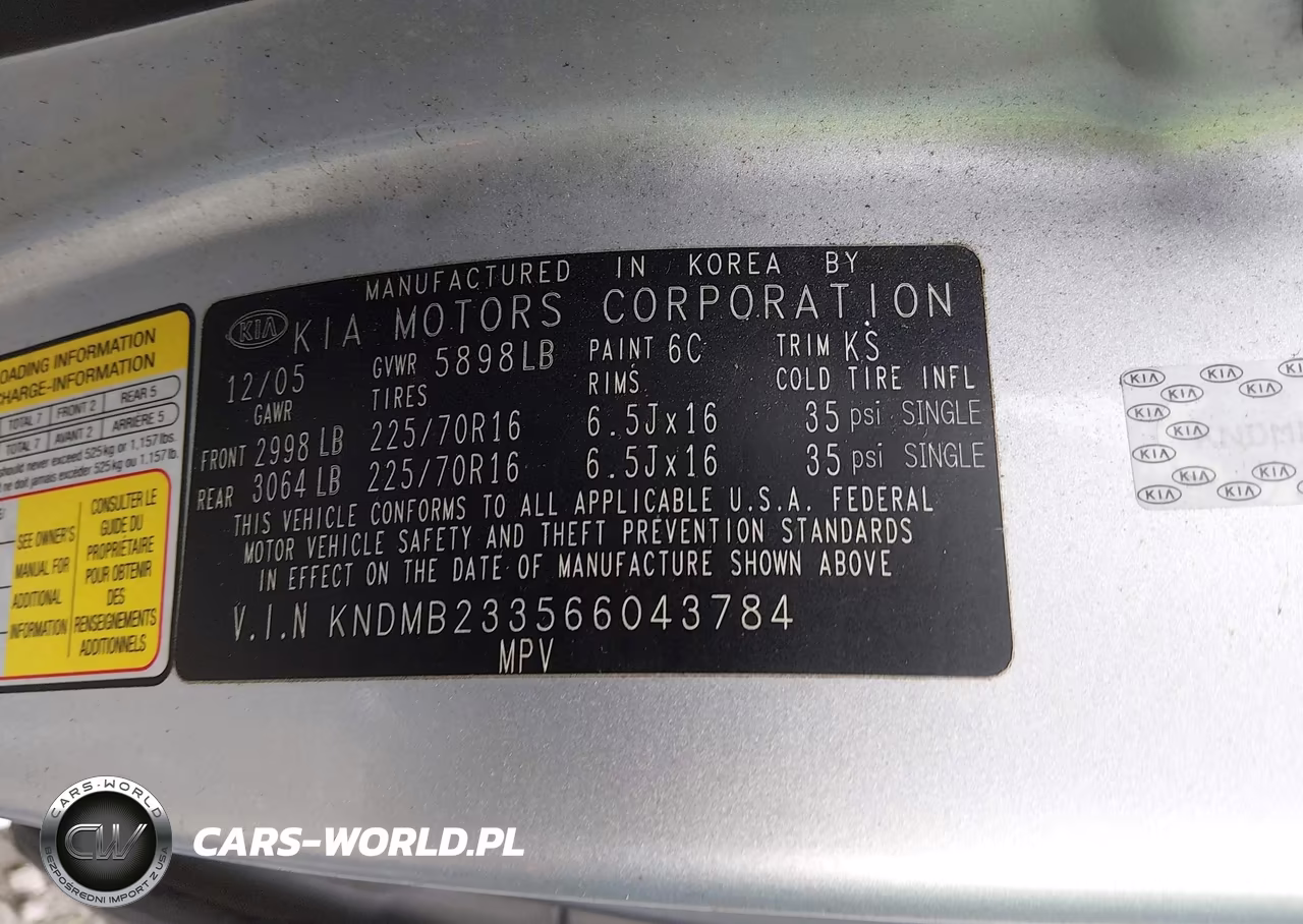 2006 Kia Sedona Ex-Lx VIN:KNDMB233566043784 - 9