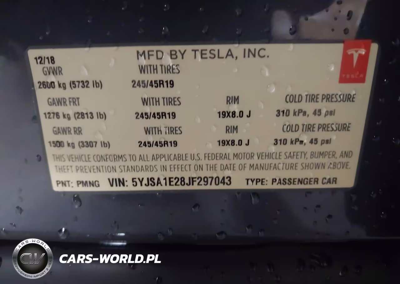 2018 Tesla Model S 100D-75D-P100D VIN:5YJSA1E28JF297043 - 9