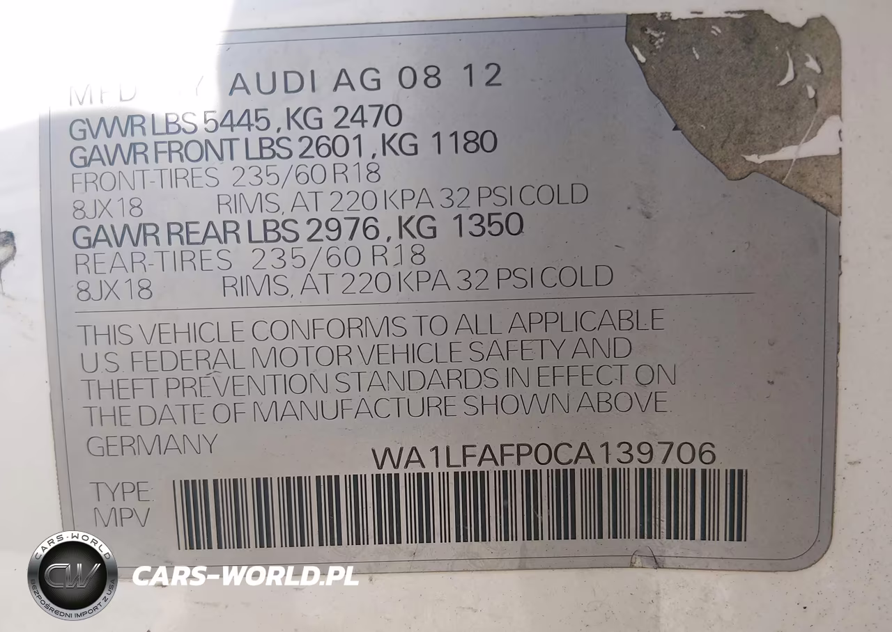 2012 Audi Q5 2.0T Premium VIN:WA1LFAFP0CA139706 - 9