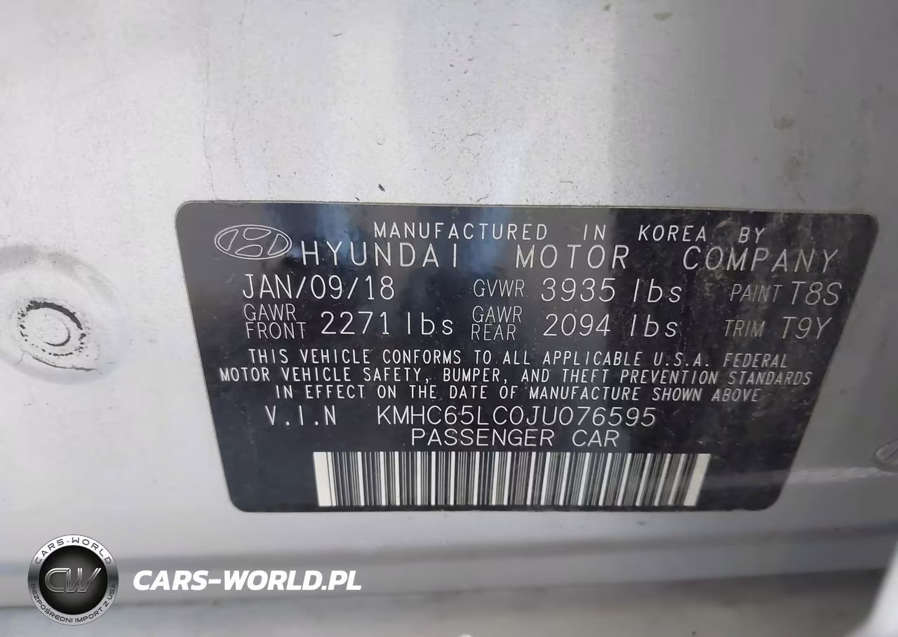 2018 Hyundai Ioniq Hybrid Blue VIN:KMHC65LC0JU076595 - 9