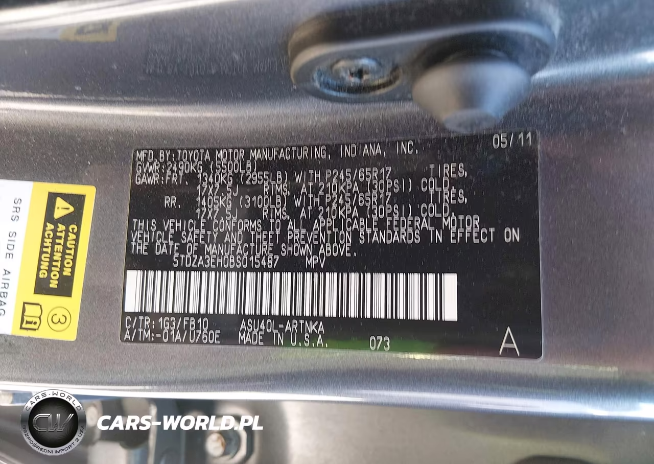 2011 Toyota Highlander VIN:5TDZA3EH0BS015487 - 9