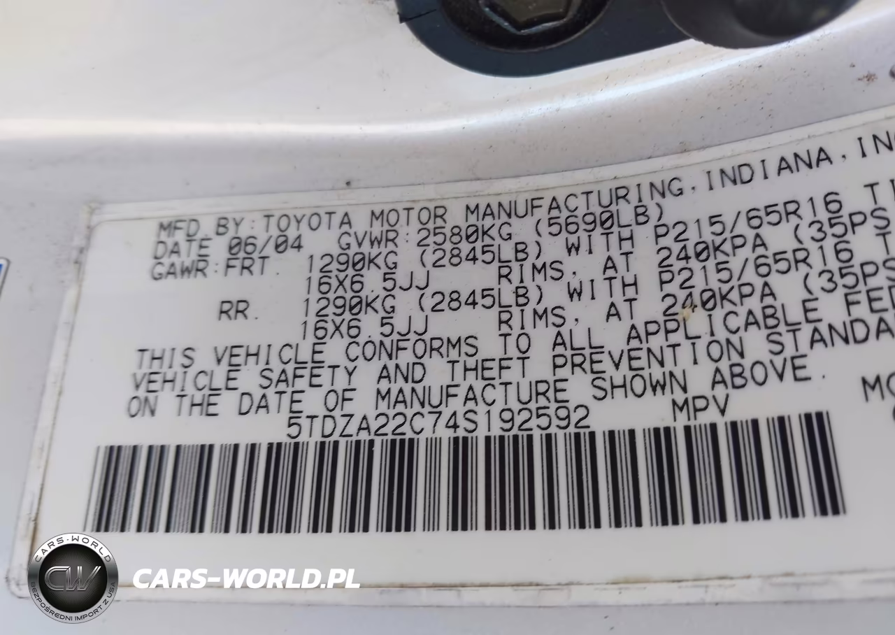 2004 Toyota Sienna Xle VIN:5TDZA22C74S192592 - 9