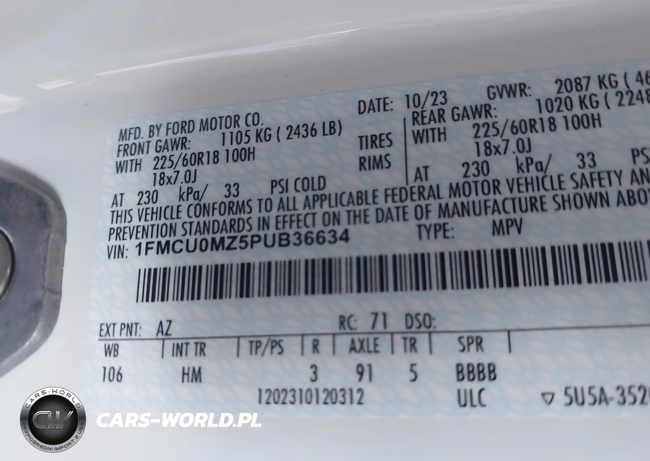 2023 Ford Escape St-Line VIN:1FMCU0MZ5PUB36634 - 9