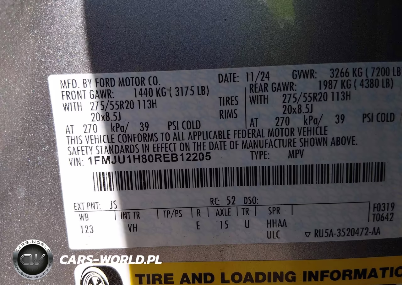 2024 Ford Expedition Xlt VIN:1FMJU1H80REB12205 - 9