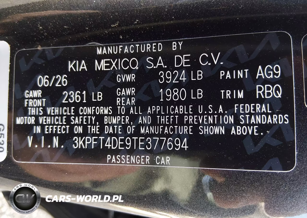 2026 Kia K4 Lx VIN:3KPFT4DE9TE377694 - 9