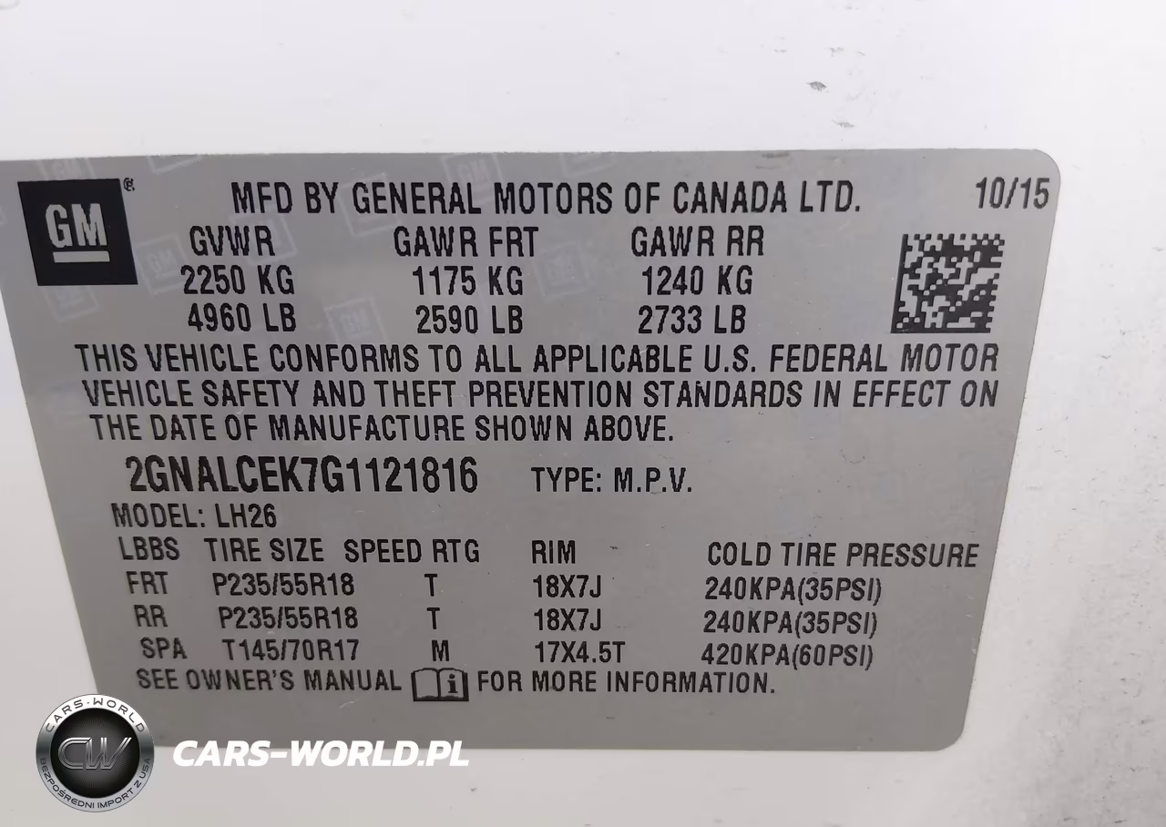 2016 Chevrolet Equinox Lt VIN:2GNALCEK7G1121816 - 9