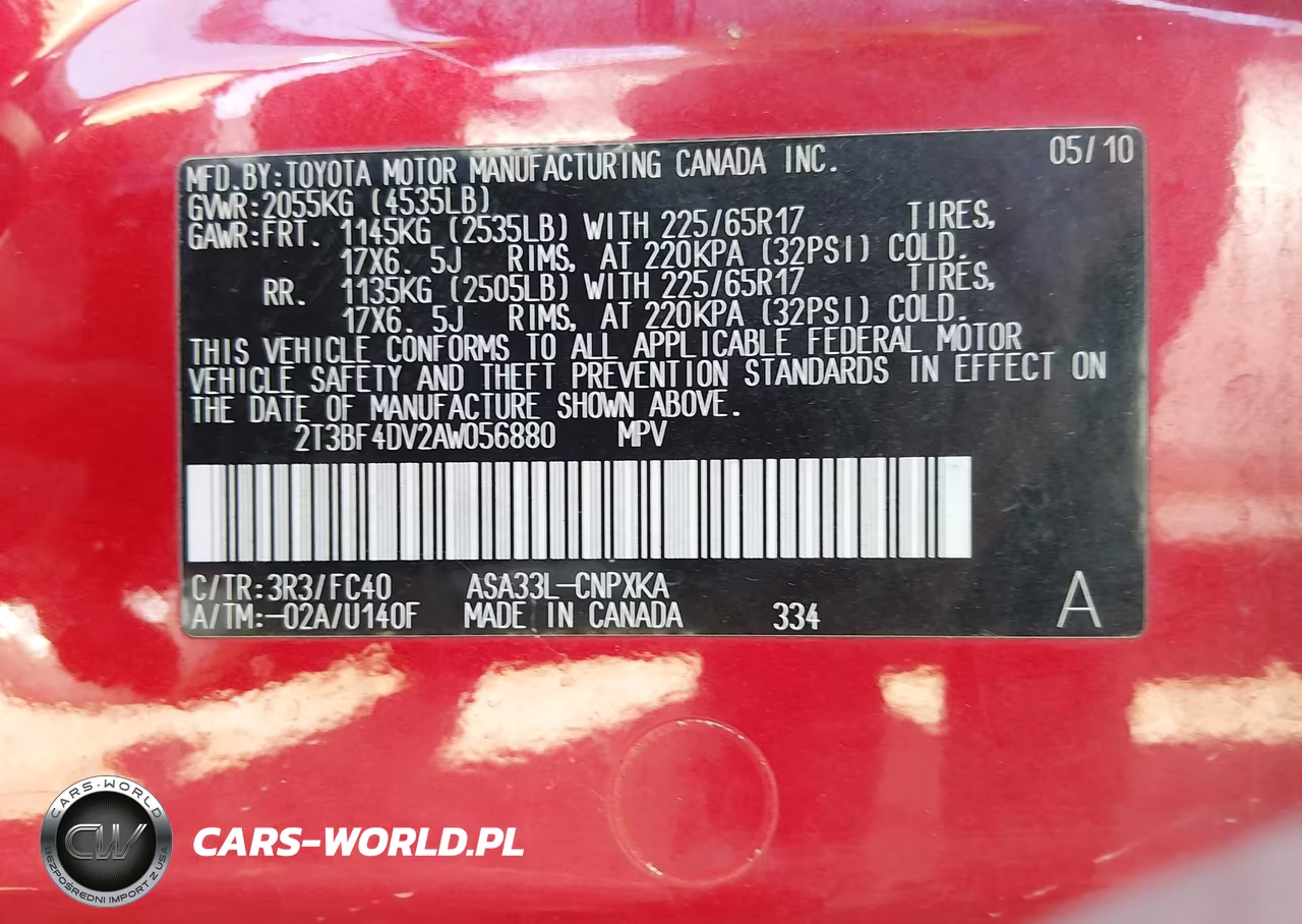 2010 Toyota Rav4 VIN:2T3BF4DV2AW056880 - 9