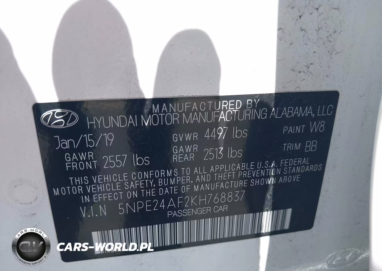 2019 Hyundai Sonata Se VIN:5NPE24AF2KH768837 - 9