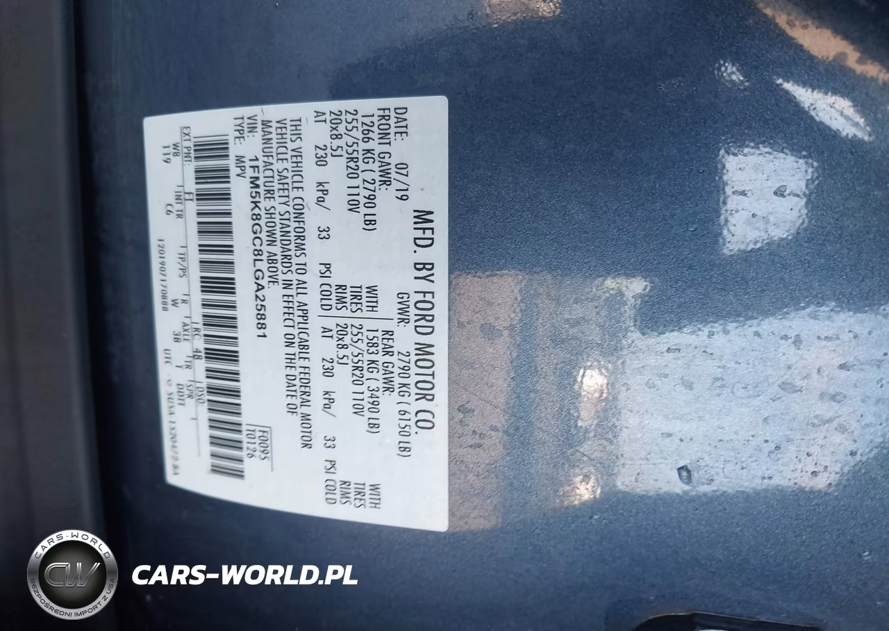 2020 Ford Explorer St VIN:1FM5K8GC8LGA25881 - 9