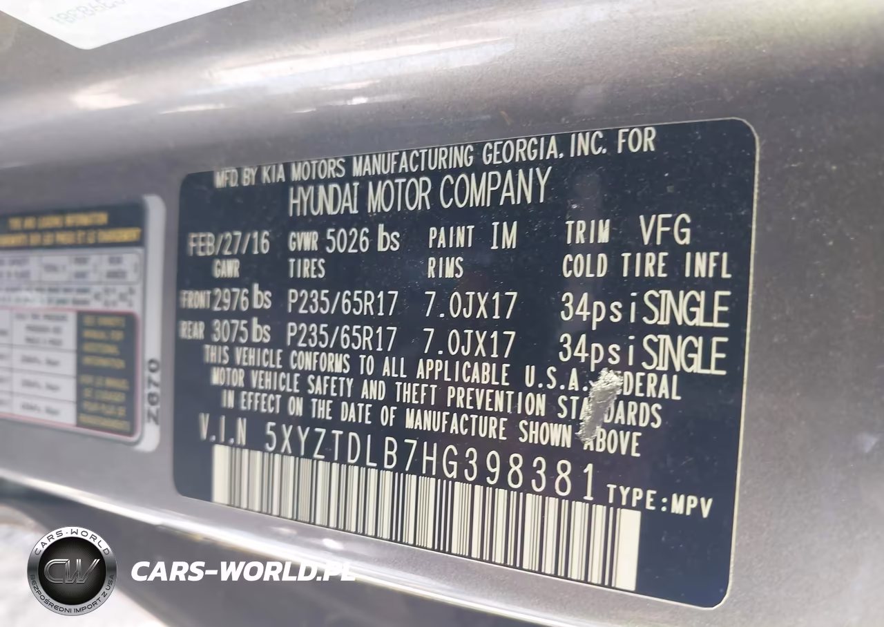 2017 Hyundai Santa Fe Sport 2.4L VIN:5XYZTDLB7HG398381 - 9