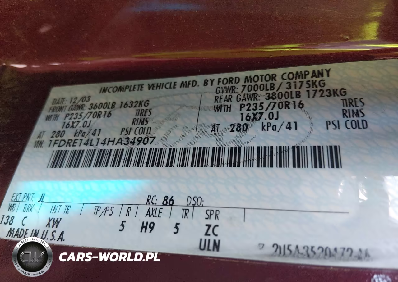 2004 Ford Econoline E150 Van VIN:1FDRE14L14HA34907 - 9
