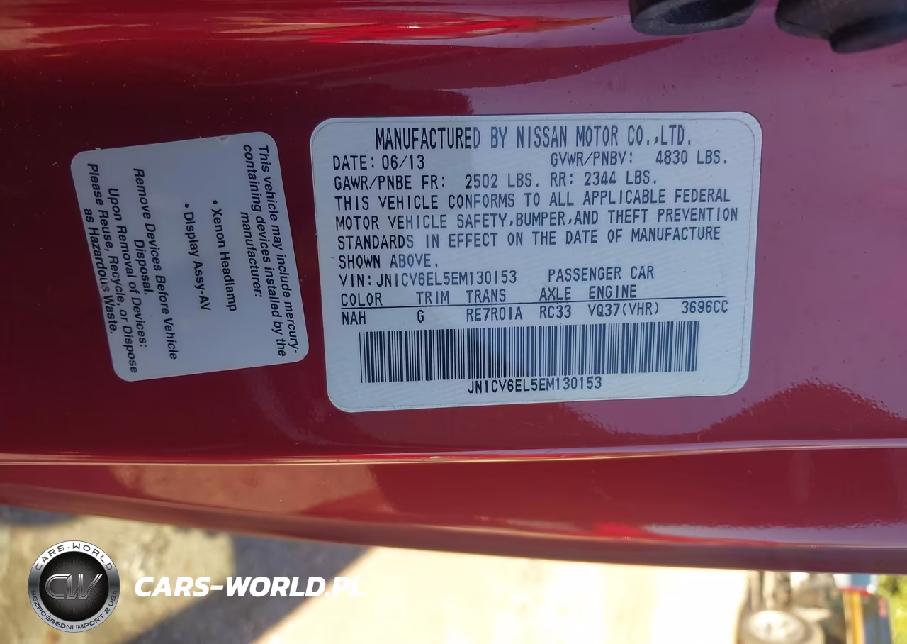 2014 Infiniti Q60 VIN:JN1CV6EL5EM130153 - 9
