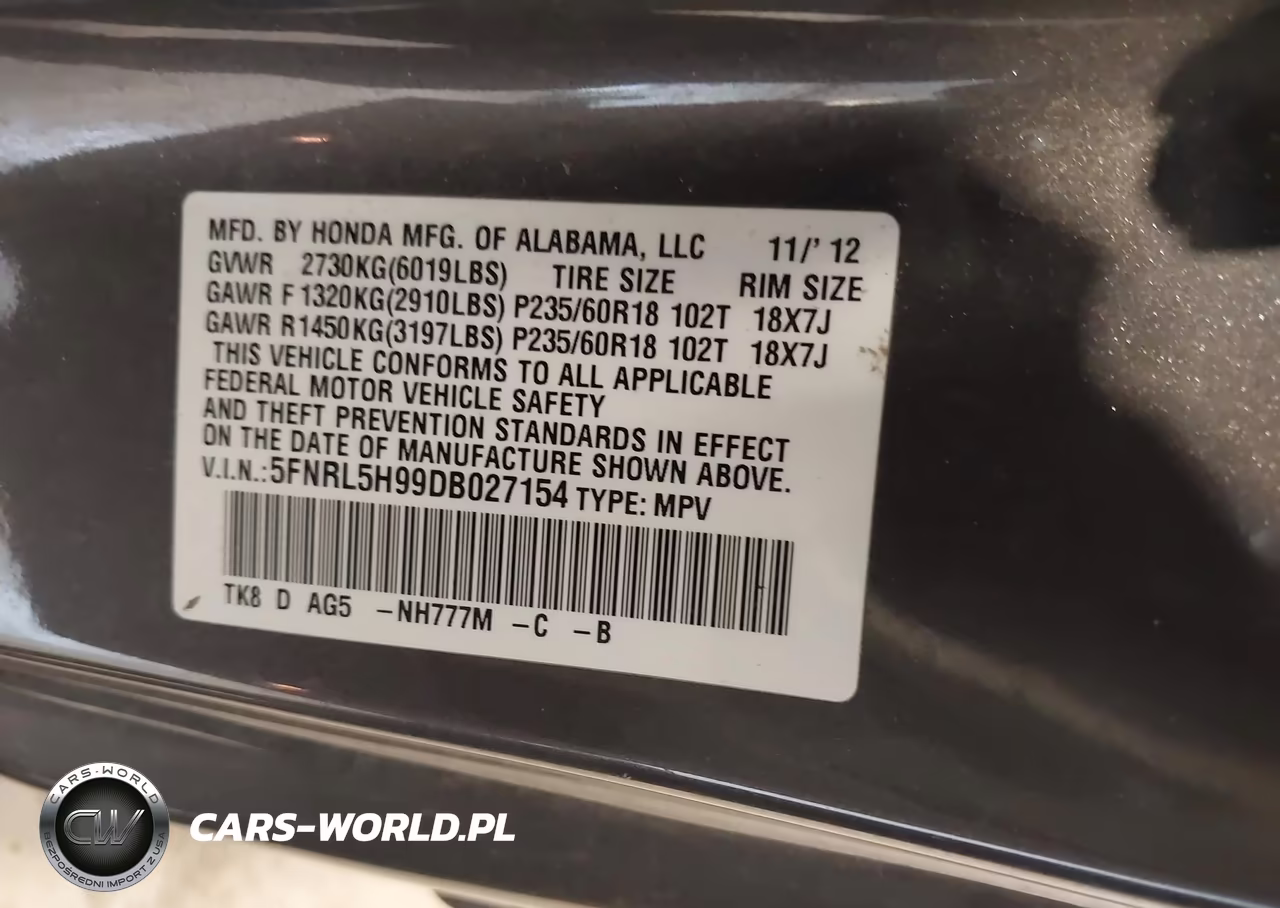 2013 Honda Odyssey Touring-Touring Elite VIN:5FNRL5H99DB027154 - 9