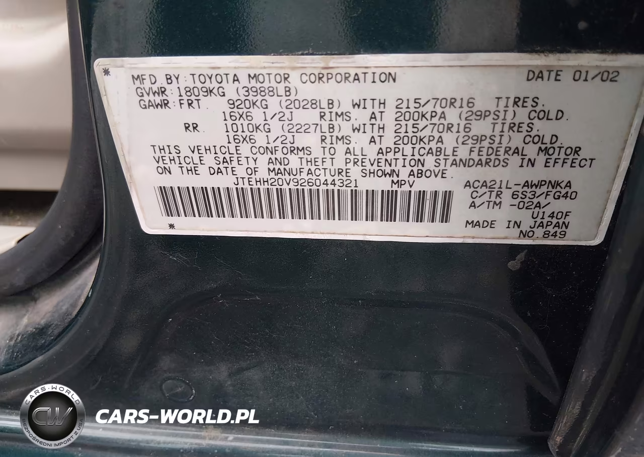 2002 Toyota Rav4 VIN:JTEHH20V926044321 - 9