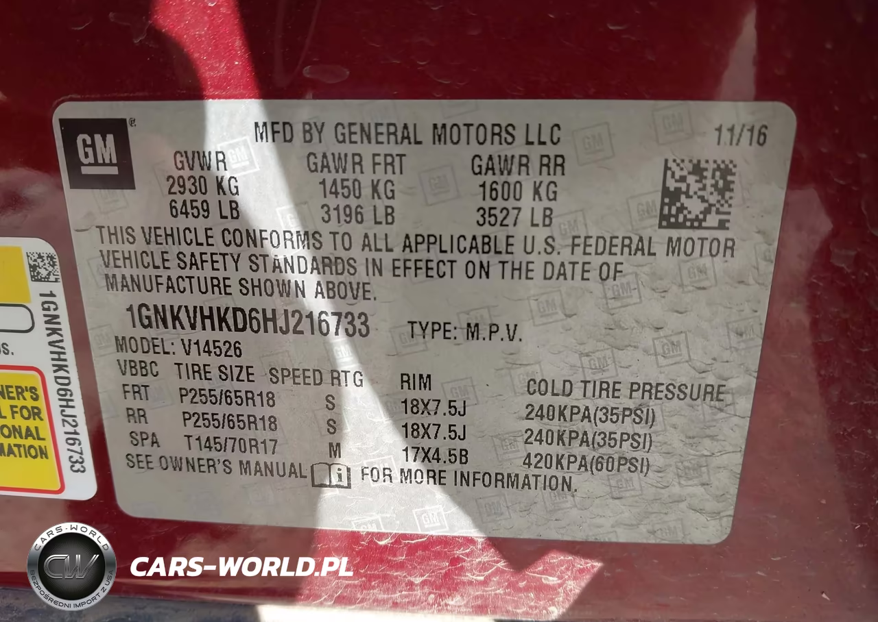 2017 Chevrolet Traverse 2Lt VIN:1GNKVHKD6HJ216733 - 9