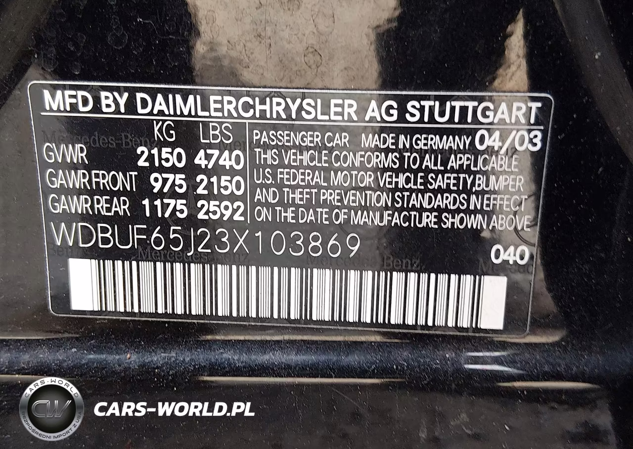2003 Mercedes-Benz E 320 VIN:WDBUF65J23X103869 - 9