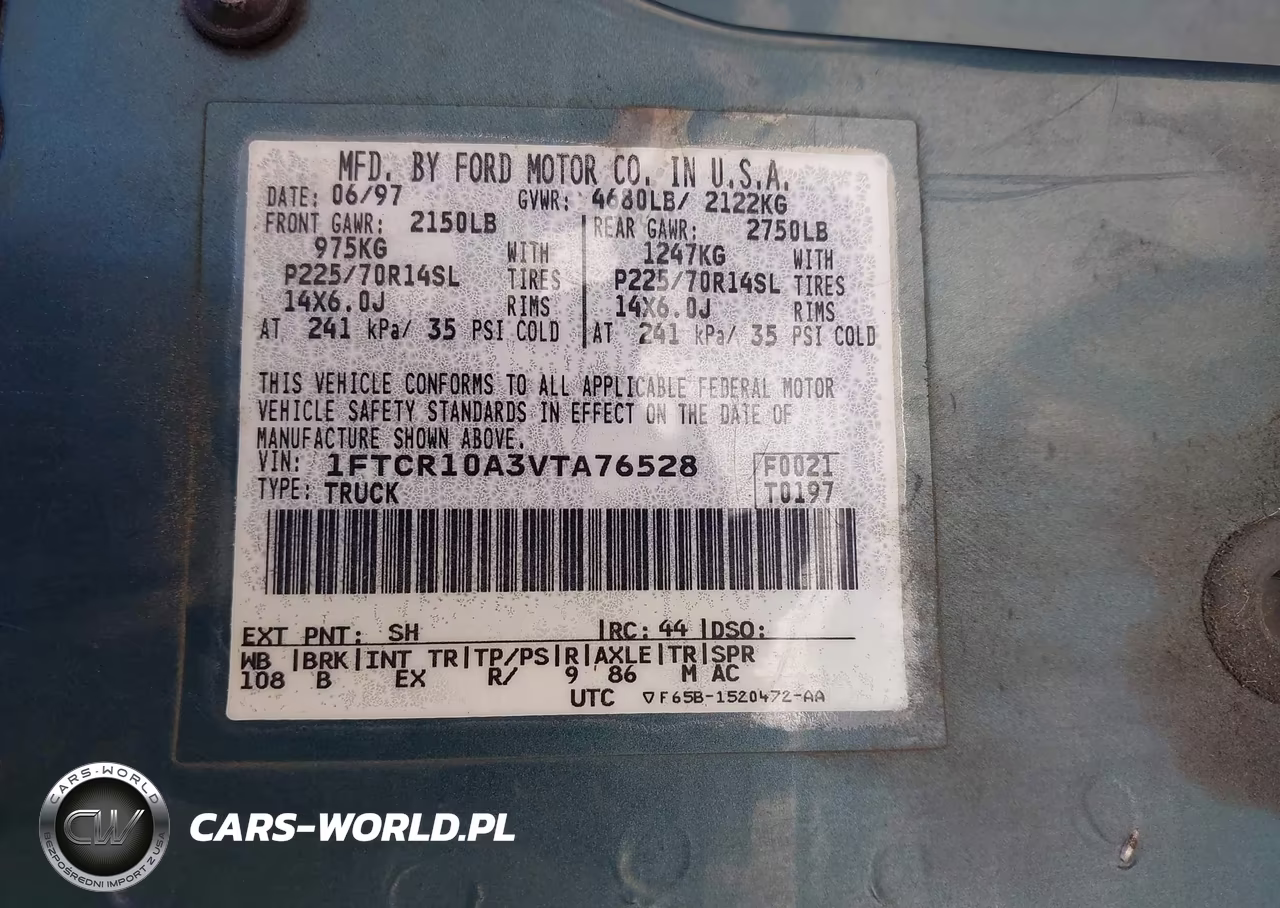 1997 Ford Ranger Splash-Xl-Xlt VIN:1FTCR10A3VTA76528 - 9