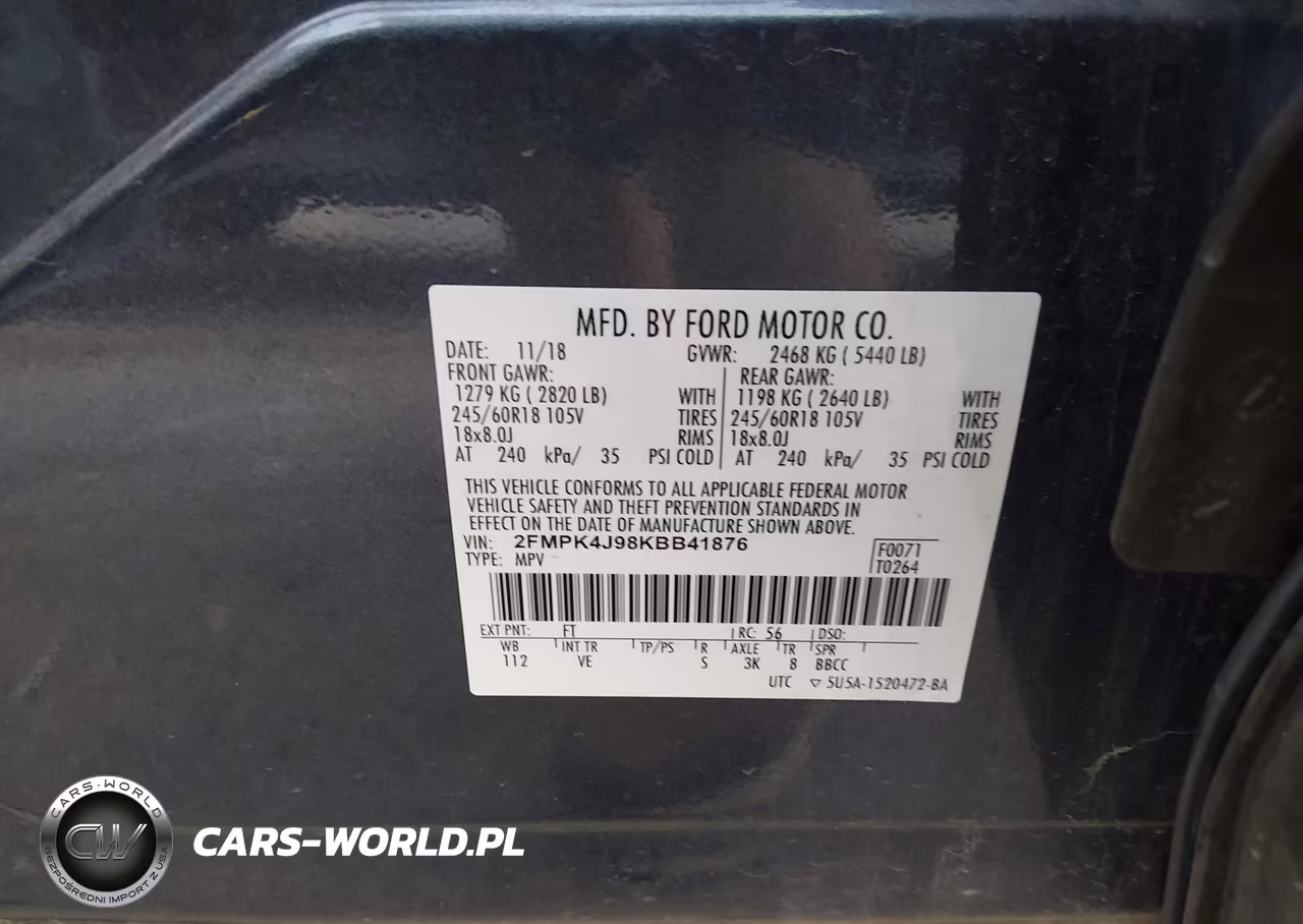 2019 Ford Edge Sel VIN:2FMPK4J98KBB41876 - 9