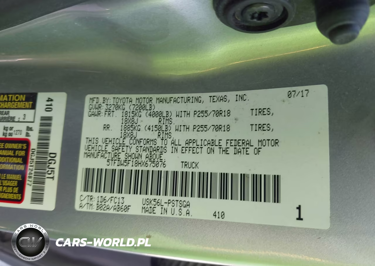 2017 Toyota Tundra Sr5 VIN:5TFDW5F18HX675076 - 9