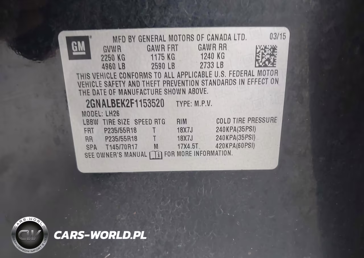 2015 Chevrolet Equinox 1Lt VIN:2GNALBEK2F1153520 - 9